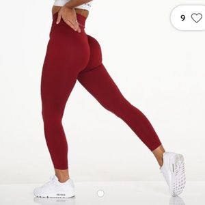 NVGTN - carmine(red/burgundy) - solid seamless leggings - S